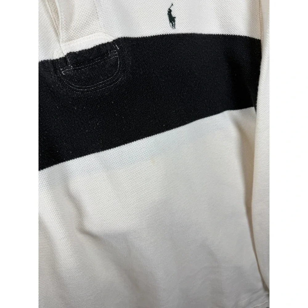 Vintage Polo Ralph Lauren Rugby Long Sleeve Shirt Men's Sz L Elbow Patches
